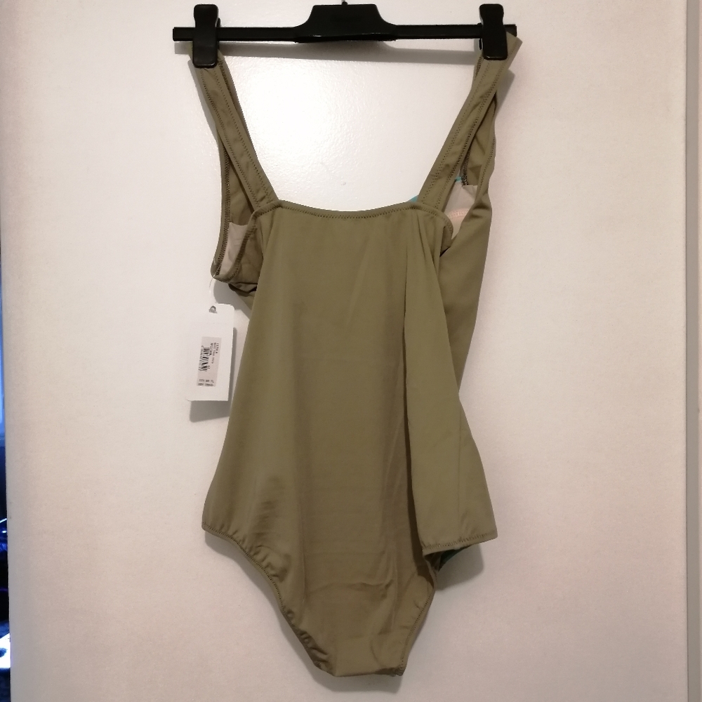 Pierre Cardin Blue Orange Olive Greek Pattern One-Piece Swimsuit - Picture 6 of 12